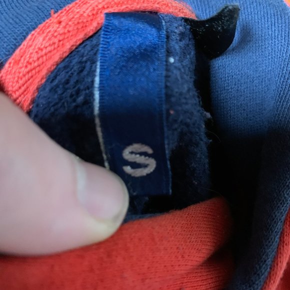 Divided by H&M Pullover Hoodie Red Blue Color Block Casual Pocket Mens Size S - Picture 4 of 4